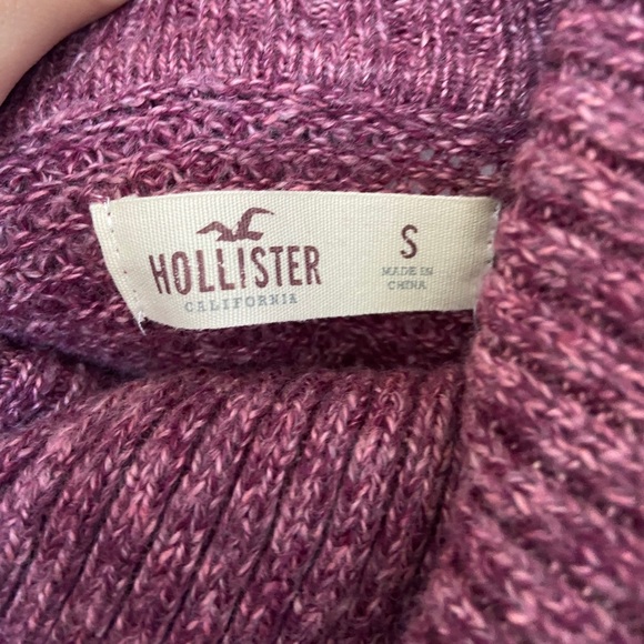 Hollister Magenta Turtleneck Open Shoulder Sweater - Picture 3 of 7